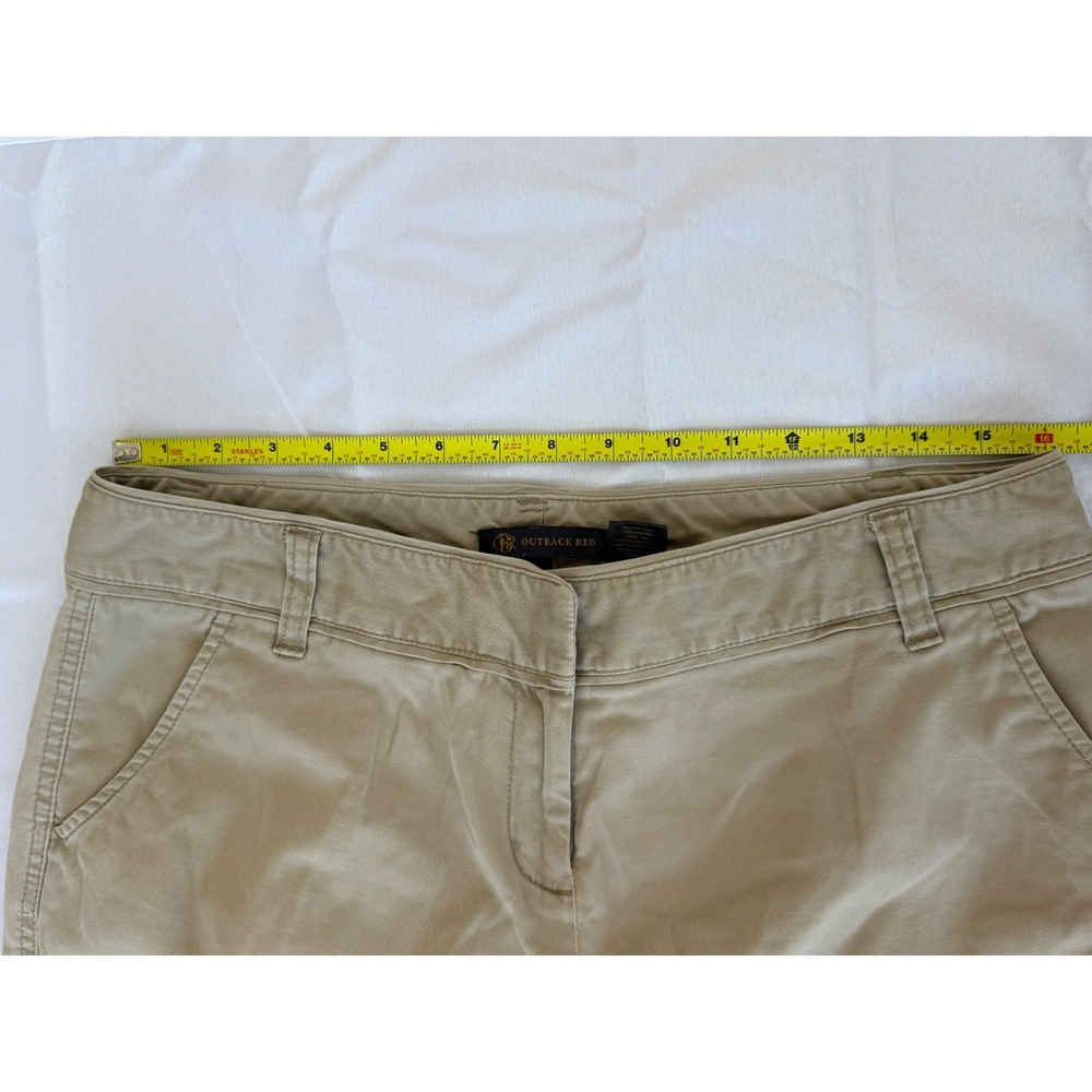 Outback Red Womens Cropped Khaki Chino Pants 32 Tan Casual Stretch Capris - Picture 4 of 6